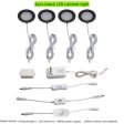 (image for) 4pcs Pack LED Under Cabinet Lighting 2.5W 12VDC Ultra Thin, 3 Switches are Available Controllable Puck Light for Motorhome, Caravan, Truck, Kitchen, Wine Cabinet, Wardrobe