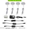 (image for) 4pcs Pack LED Under Cabinet Lighting 2.5W 12VDC Ultra Thin, 3 Switches are Available Controllable Puck Light for Motorhome, Caravan, Truck, Kitchen, Wine Cabinet, Wardrobe