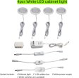 (image for) 4pcs Pack LED Under Cabinet Lighting 2.5W 12VDC Ultra Thin, 3 Switches are Available Controllable Puck Light for Motorhome, Caravan, Truck, Kitchen, Wine Cabinet, Wardrobe