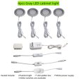 (image for) 4pcs Pack LED Under Cabinet Lighting 2.5W 12VDC Ultra Thin, 3 Switches are Available Controllable Puck Light for Motorhome, Caravan, Truck, Kitchen, Wine Cabinet, Wardrobe