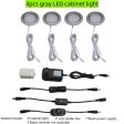 (image for) 4pcs Pack LED Under Cabinet Lighting 2.5W 12VDC Ultra Thin, 3 Switches are Available Controllable Puck Light for Motorhome, Caravan, Truck, Kitchen, Wine Cabinet, Wardrobe