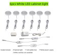 (image for) 6pcs Packing LED Under Cabinet Lighting 2.5W 12VDC Ultra Thin, 3 Switches are Available Controllable Puck Light for Motorhome, Caravan, Truck, Kitchen, Wine Cabinet, Wardrobe