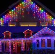 (image for) 2PCS Pack of Christmas Icicle Lights Outdoor, 400 LEDs 32.8ft 8 Modes Fairy Icicle String Lights with 75 Drops, LED Christmas Twinkle Lights for Holiday, Party, Wedding, Christmas Decorations
