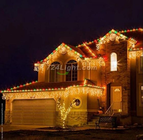 (image for) 2PCS Pack of Christmas Icicle Lights Outdoor, 400 LEDs 32.8ft 8 Modes Fairy Icicle String Lights with 75 Drops, LED Christmas Twinkle Lights for Holiday, Party, Wedding, Christmas Decorations