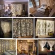(image for) 2PCS Pack of Curtain String Lights, 300 LED 9.8ft x 9.8ft 8 Lighting Modes Fairy Lights IP44 Certificated Plug in, Waterproof Lights for Christmas Party Wedding Outdoor Indoor Wall Deco