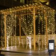 (image for) 2PCS Pack of Curtain String Lights, 300 LED 9.8ft x 9.8ft 8 Lighting Modes Fairy Lights IP44 Certificated Plug in, Waterproof Lights for Christmas Party Wedding Outdoor Indoor Wall Deco