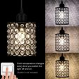 (image for) 3 Pack Black Adjustable Crystal Chandeliers with 3 Color LED Bulbs, Hanging Ceiling Pendants,3 Lighting Colors 3000K/4000K/6000K
