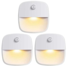 3 Pack LED Motion Sensor Light, Cordless Battery-Powered LED Night Light, Wall Light, Closet Lights, Safe Lights for Stairs, Hallway, Bathroom, Kitchen, Cabinet (White)