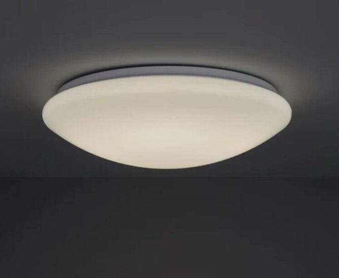 (image for) 36W 19.68 inch (500mm) odern LED Flush Mount Ceiling Light Fixture Round Acrylic Shade White Finish Mushroom Shape and CCT changable with RF control