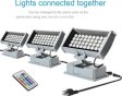 (image for) 3pcs Pack LED RGB Wall Washer Lights with Remote Controller, 36W Waterproof Color Changing Wall Washer LED Light for Outdoor/Indoor Lighting Projects, Hotels, Building Wall Decorations