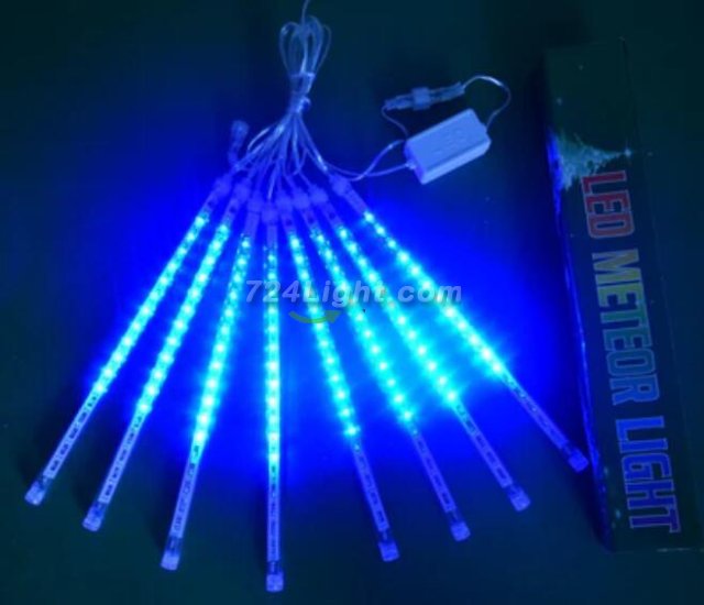 (image for) 3PCS Pack of Christmas Lights Meteor Shower Rain Lights 8 Tube 12 Inch Waterproof Plug in Falling Rain Fairy String Lights for Halloween Christmas Holiday Party Home Patio Outdoor Decoration