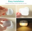 (image for) 4Pack PIR Motion Sensor LED Night Light, Motion Activated Under Cabinet Light, Battery Operated Stick-on Anywhere Motion Activated for Kitchen Stairway (Battery not included)
