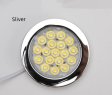 (image for) 4pcs Pack Round LED Under Cabinet Lighting Stainless Steel LED Puck Light 2W 12VDC, 3 Switches Optional Controllable Puck Light for Motorhome, Caravan, Truck, Kitchen, Wine Cabinet, Wardrobe
