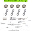 (image for) 4pcs Pack Round LED Under Cabinet Lighting Stainless Steel LED Puck Light 2W 12VDC, 3 Switches Optional Controllable Puck Light for Motorhome, Caravan, Truck, Kitchen, Wine Cabinet, Wardrobe