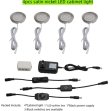 (image for) 4pcs Pack Round LED Under Cabinet Lighting Stainless Steel LED Puck Light 2W 12VDC, 3 Switches Optional Controllable Puck Light for Motorhome, Caravan, Truck, Kitchen, Wine Cabinet, Wardrobe