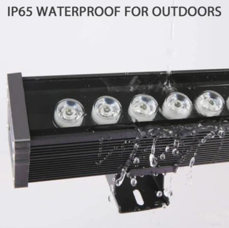 (image for) Linkable 5060 Linear LED RGB Wall Washer Lights with Remote Controller, 36W Waterproof Color Changing Wall Washer LED Light for Outdoor/Indoor Lighting Projects, Hotels, Building Wall Decorations