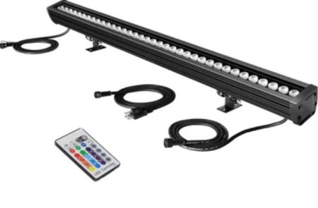 (image for) Linkable 5060 Linear LED RGB Wall Washer Lights with Remote Controller, 36W Waterproof Color Changing Wall Washer LED Light for Outdoor/Indoor Lighting Projects, Hotels, Building Wall Decorations