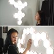 (image for) 6 Pack Hexagonal LED Wall Light, DIY Modular Touch Sensitive Lights LED Night Light