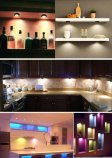 (image for) 6 Pack LED Puck Lights, Black Finsih with Remote, RGBW Color Changing Under Cabinet Lights Wireless,13 Colors Changeable LED Closet Light Dimmable,AA Battery Operate Push Night Lights with Timer Function
