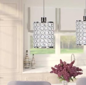 3 Pack Adjustable Chrome Crystal Chandeliers for Kitchen Dinning Room Bedroom 3 Lighting Colors 3000K/4000K/6000K（CCT Adjustable）