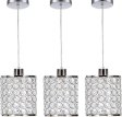 (image for) 3 Pack Adjustable Chrome Crystal Chandeliers for Kitchen Dinning Room Bedroom 3 Lighting Colors 3000K/4000K/6000K（CCT Adjustable）