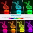(image for) Animal Images 3D Illusion LED Night Light w/ 16 Colors Remote Touch Switch Adjustable Brightness for Kids Bedroom Decoration