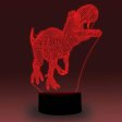 (image for) Animal Images 3D Illusion LED Night Light w/ 16 Colors Remote Touch Switch Adjustable Brightness for Kids Bedroom Decoration