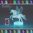 (image for) Animal Images 3D Illusion LED Night Light w/ 16 Colors Remote Touch Switch Adjustable Brightness for Kids Bedroom Decoration