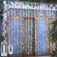 (image for) 300 LED Curtain Lights 9.8FT by 9.8FT, 8 Lighting Modes White Color Window Curtain String Lights with Remote USB Powered, Home Party Christmas Indoor Outdoor Decor