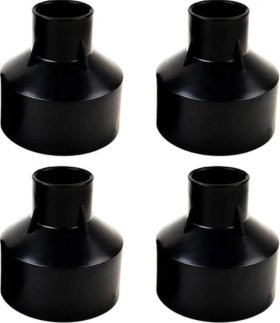 4pcs Pack Embedded Parts, Plastic Horn Shape, Black Built-in Fitting, Waterproof Outdoor/Indoor Pre-embedded Inserts, for LED Inground/Step Stair/Underwater Swimming Pool Lights