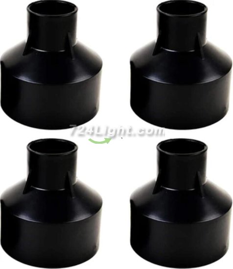 (image for) 4pcs Pack Embedded Parts, Plastic Horn Shape, Black Built-in Fitting, Waterproof Outdoor/Indoor Pre-embedded Inserts, for LED Inground/Step Stair/Underwater Swimming Pool Lights