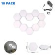 (image for) 10 Pack Hexagonal LED Wall Light, DIY Modular Touch Sensitive Lights LED Night Light