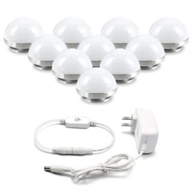 (image for) Hollywood Style LED Vanity Mirror Lights Kit with 10 Dimmable Medium Size Light Bulbs, Perfect for Makeup Vanity Table Set in Dressing Room