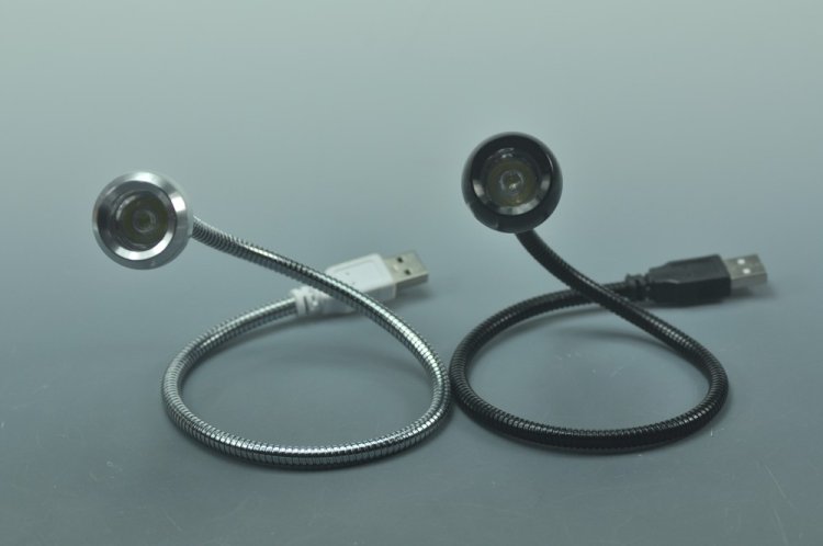 (image for) White/Black Flexible USB LED Reading Light Lamp for Computer Laptop Notebook PC Metal Snake