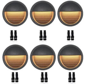 6PCS Pack Low Voltage LED Deck Lights, Landscape Stair Railing Light Fixture with 4W Integrated LED,12V AC/DC Accent Lighting with Black Powder Coated Aluminum Finish