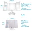 (image for) Tri-Fold LED Makeup Mirror w/ 360° Rotation, 3x/2x Magnification, 32 LEDs, Touching Dimmer and Dual Power Supply for Lighted Vanity Mirror