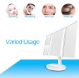 (image for) Tri-Fold LED Makeup Mirror w/ 360° Rotation, 3x/2x Magnification, 32 LEDs, Touching Dimmer and Dual Power Supply for Lighted Vanity Mirror