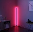 (image for) RGB Corner Floor Lamp Nordic Modern LED Floor Lamp Ambient Light w/ Remote Controller