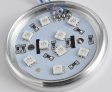 (image for) RGB LED Under Cabinet Lighting Silver Rounded Aluminum Alloy Shell 2W 12VDC Puck Light for Motorhome, Caravan, Truck, Kitchen, Wine Cabinet, Wardrobe