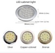 (image for) 6pcs Packing Rounded LED Stainless Steel Under Cabinet Lighting 2W 12VDC 3 Switches are Available Controllable Puck Light for Motorhome, Caravan, Truck, Kitchen, Wine Cabinet, Wardrobe