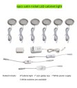 (image for) 6pcs Packing Rounded LED Stainless Steel Under Cabinet Lighting 2W 12VDC 3 Switches are Available Controllable Puck Light for Motorhome, Caravan, Truck, Kitchen, Wine Cabinet, Wardrobe