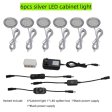 (image for) 6pcs Packing Rounded LED Stainless Steel Under Cabinet Lighting 2W 12VDC 3 Switches are Available Controllable Puck Light for Motorhome, Caravan, Truck, Kitchen, Wine Cabinet, Wardrobe