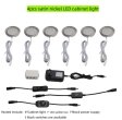 (image for) 6pcs Packing Rounded LED Stainless Steel Under Cabinet Lighting 2W 12VDC 3 Switches are Available Controllable Puck Light for Motorhome, Caravan, Truck, Kitchen, Wine Cabinet, Wardrobe