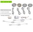(image for) 6pcs Packing Rounded LED Stainless Steel Under Cabinet Lighting 2W 12VDC 3 Switches are Available Controllable Puck Light for Motorhome, Caravan, Truck, Kitchen, Wine Cabinet, Wardrobe