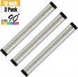 (image for) 3pcs Pack Silver Finish LED Under Cabinet Lighting Kit Dimmable CRI90 Ultra Thin SMD2835 12V 15W 900 Lumens with Dimmer & Power Supply Included