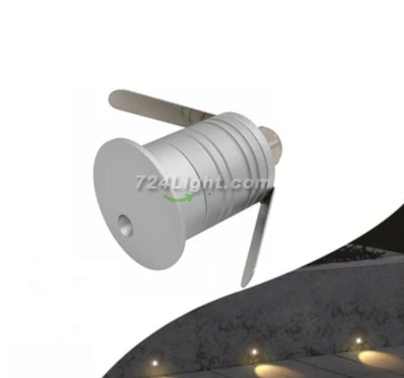 (image for) 8PCS Pack 1W 12-24V DC IP67 LED Step Lights Round/Square Waterproof Dimmable Inground Light Made By 6063 Aluminum LED Wall Corner Light