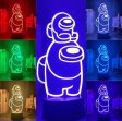(image for) Among Us Toys 3D LED Multicolor Night Light w/ 16 Colors Remote Touch Switch Adjustable Brightness for Kids Bedroom Decoration