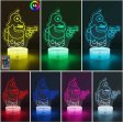 (image for) Among Us Toys 3D LED Multicolor Night Light w/ 16 Colors Remote Touch Switch Adjustable Brightness for Kids Bedroom Decoration