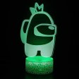 (image for) Among Us Toys 3D LED Multicolor Night Light w/ 16 Colors Remote Touch Switch Adjustable Brightness for Kids Bedroom Decoration