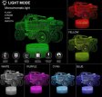 (image for) Transportation Images 3D Illusion LED Night Light w/ 16 Colors Remote Touch Switch Adjustable Brightness for Kids Bedroom Decoration